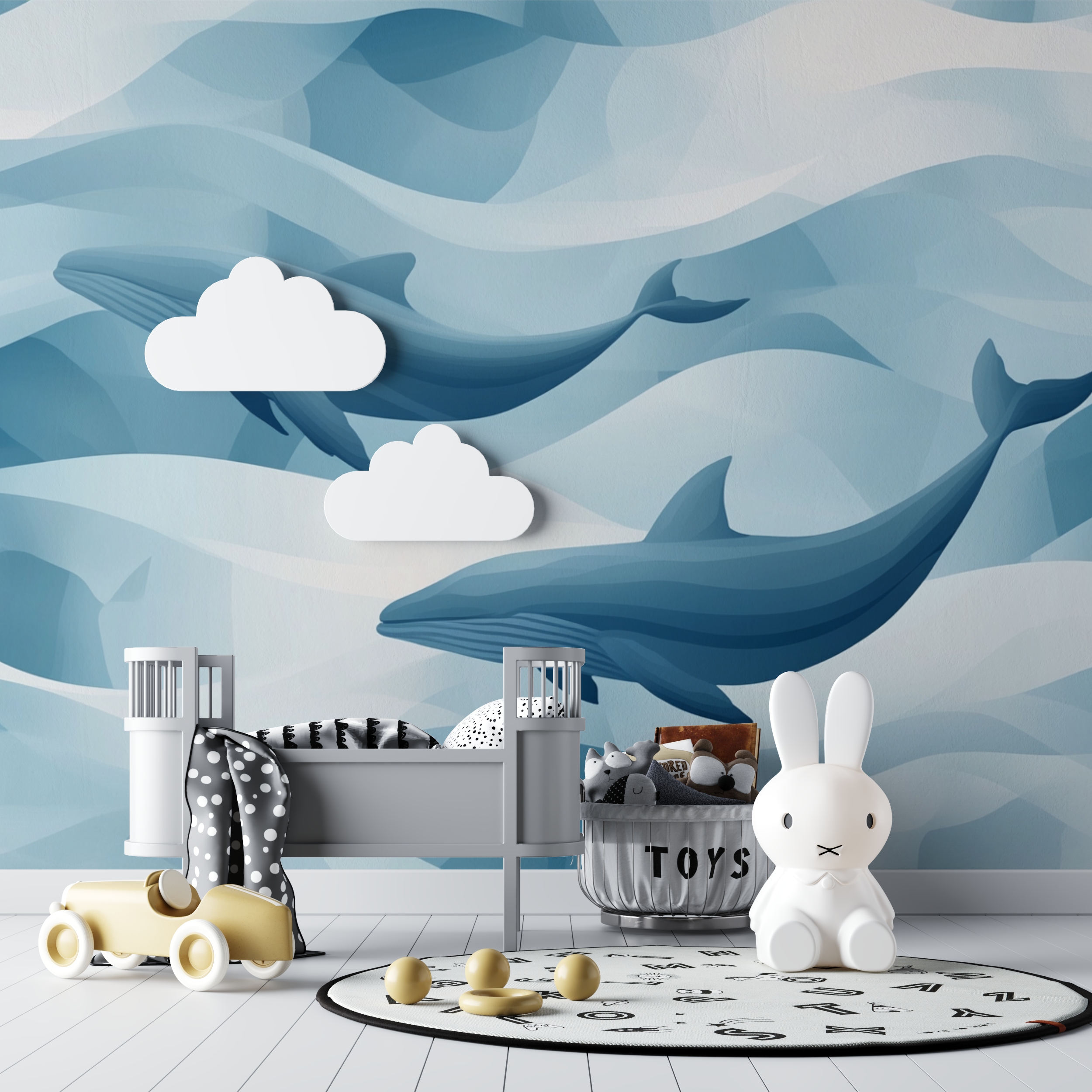 Papier peint marin design geometrique bebe tipi