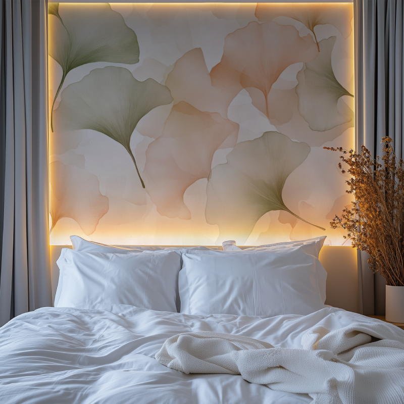 Papier peint fleur de ginkgo chambre tendanc