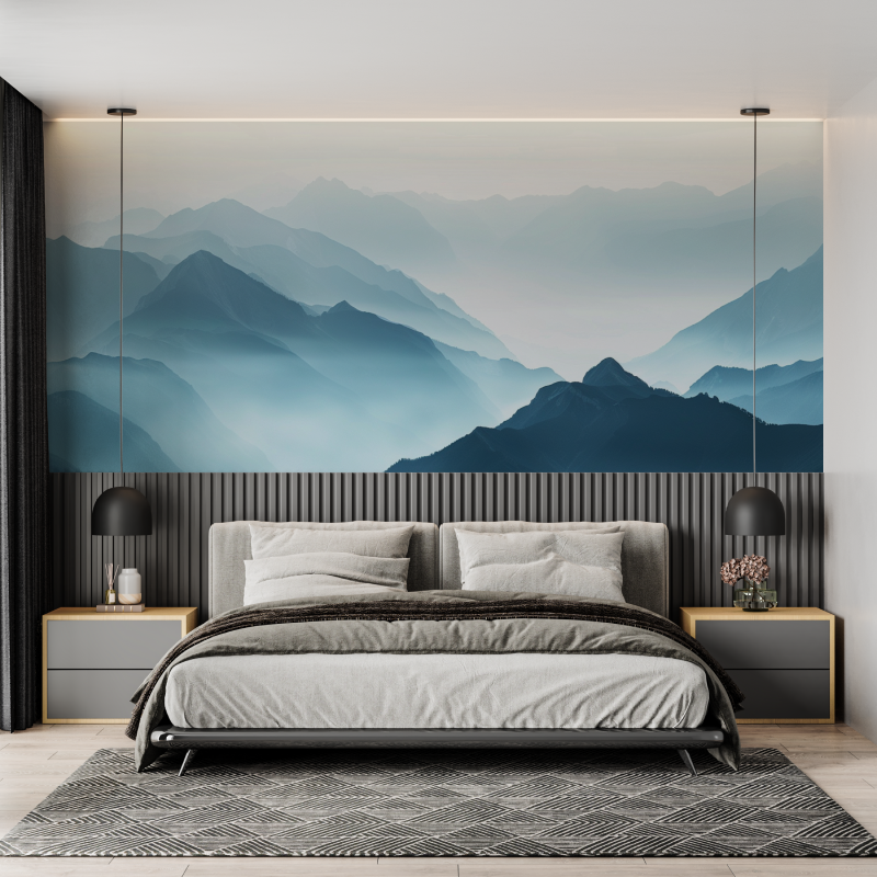 Papier peint panoramique cimes mist mural adulte