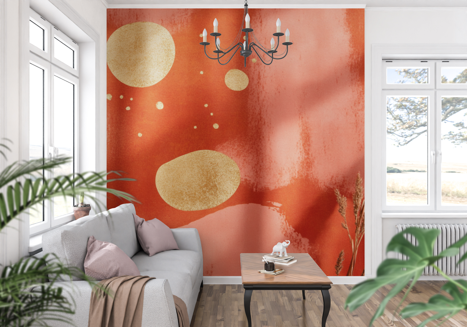 Papier peint terracotta eclats ...s modernes panoramique mur