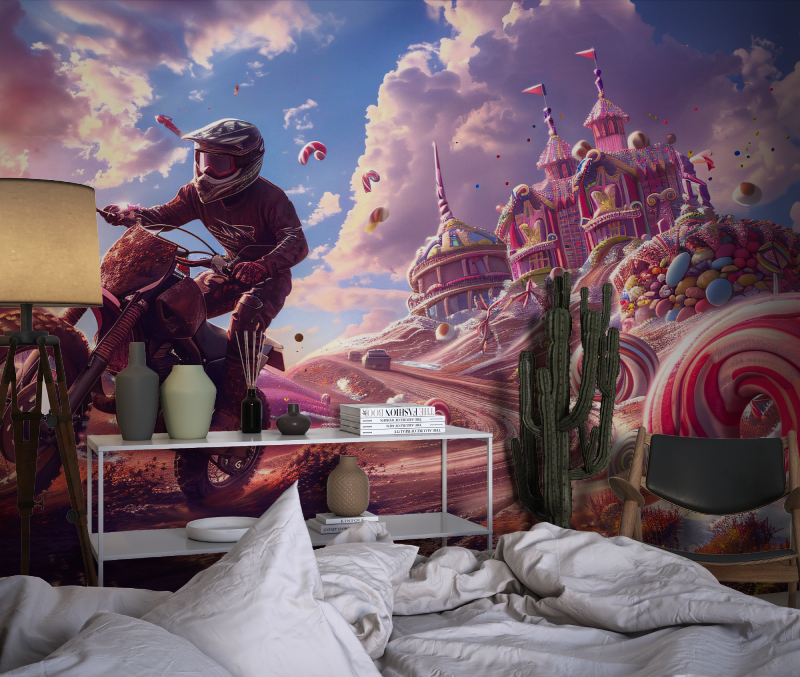 Papier peint 3d chambre ado motocross chambre dado1