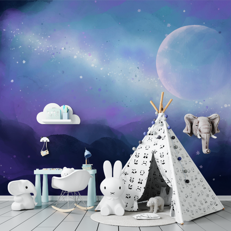 Papier peint espace planete mixte tapisserie murs