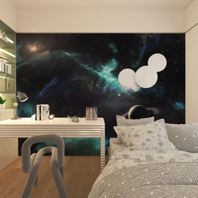 Papier peint espace etoile chambre adolescents