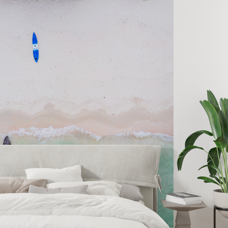 Papier peint aquarelle padel ocean tapisserie tendance