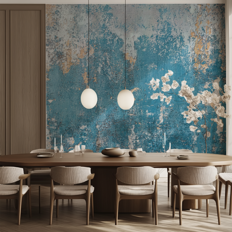 Papier peint vintage texture salle manger tendance