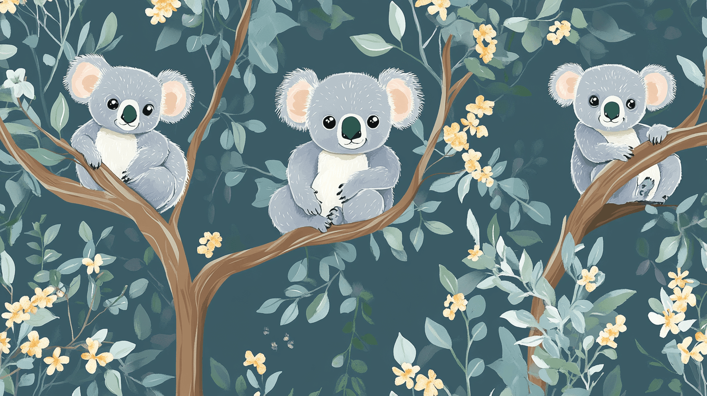 Papier Peint Koala Perché en Haut D’un Arbre