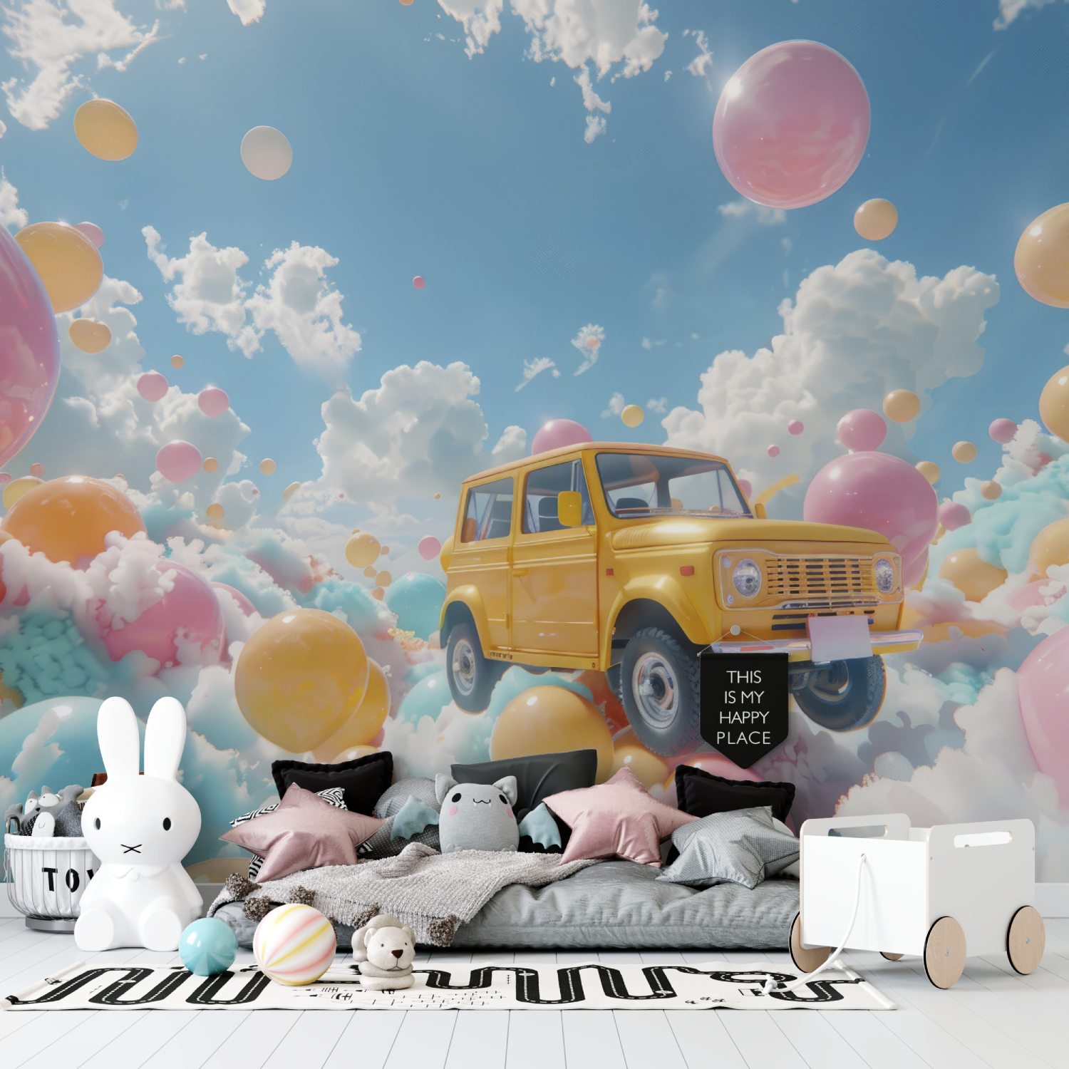 Papier peint voiture enfantin 3d tapisserie garcon