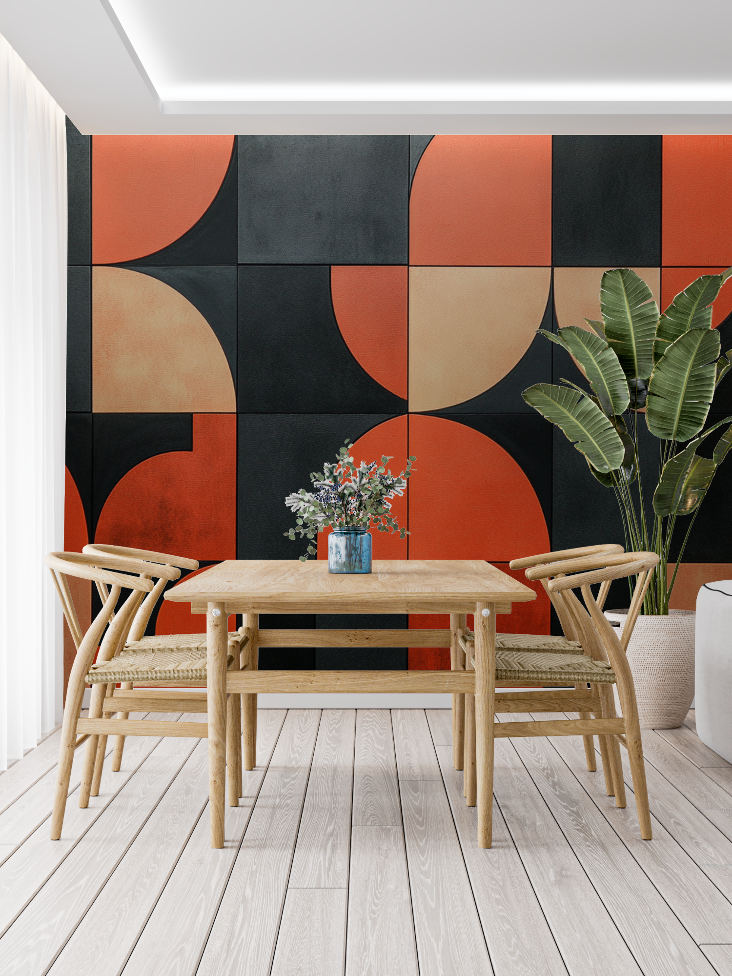 Papier peint terracotta et noir...hique panoramique tendance