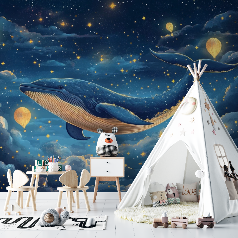 Papier peint marin royal blue chambre bebe