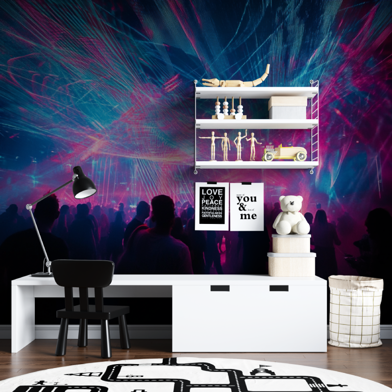 Papier peint festival electro tapisserie chambre ados