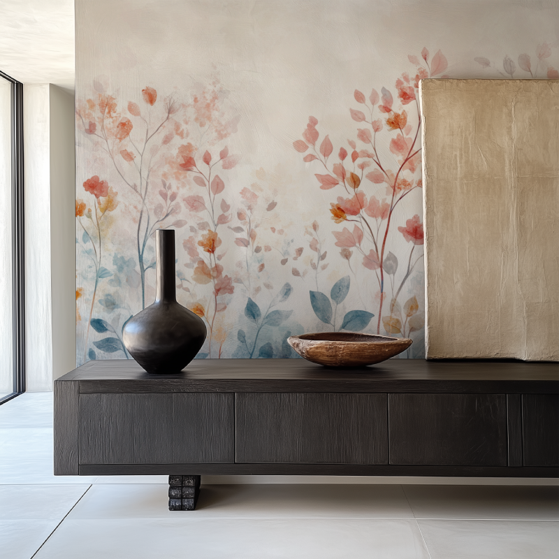 Papier peint arbre en fleurs salle manger papier