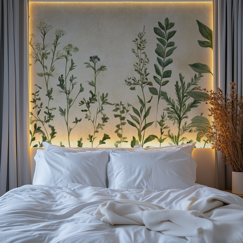Papier peint vintage plante verr deau chambre premium