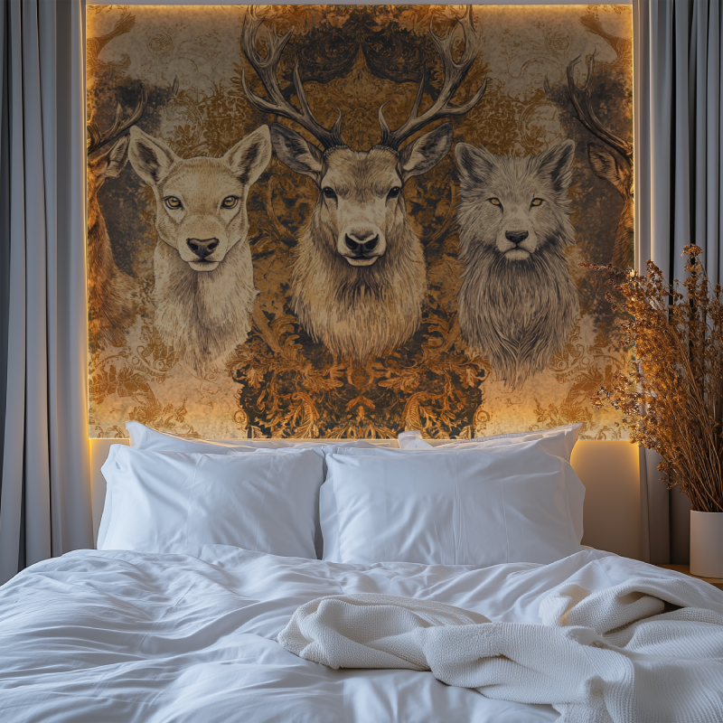 Papier peint vintage portrait animaux chambre premium