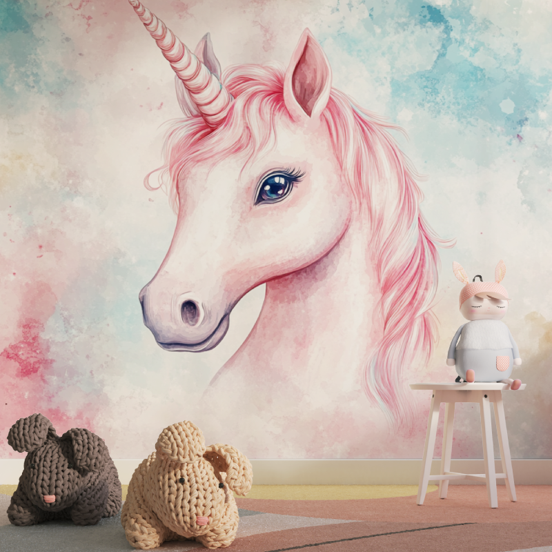 Papier peint licorne 3d elegance 3d tapisserie pour fille