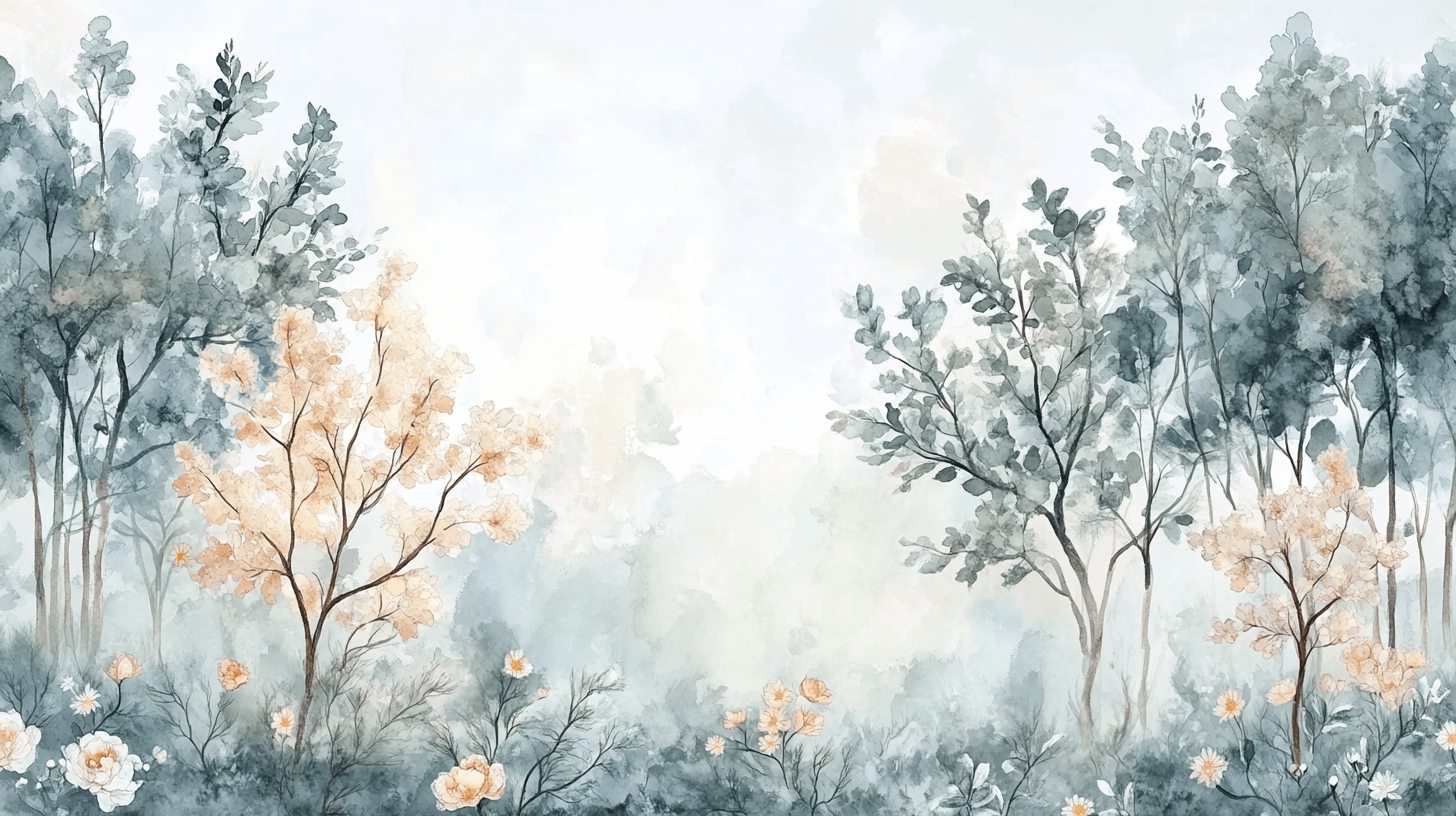 Papier Peint Fleur Et Arbre