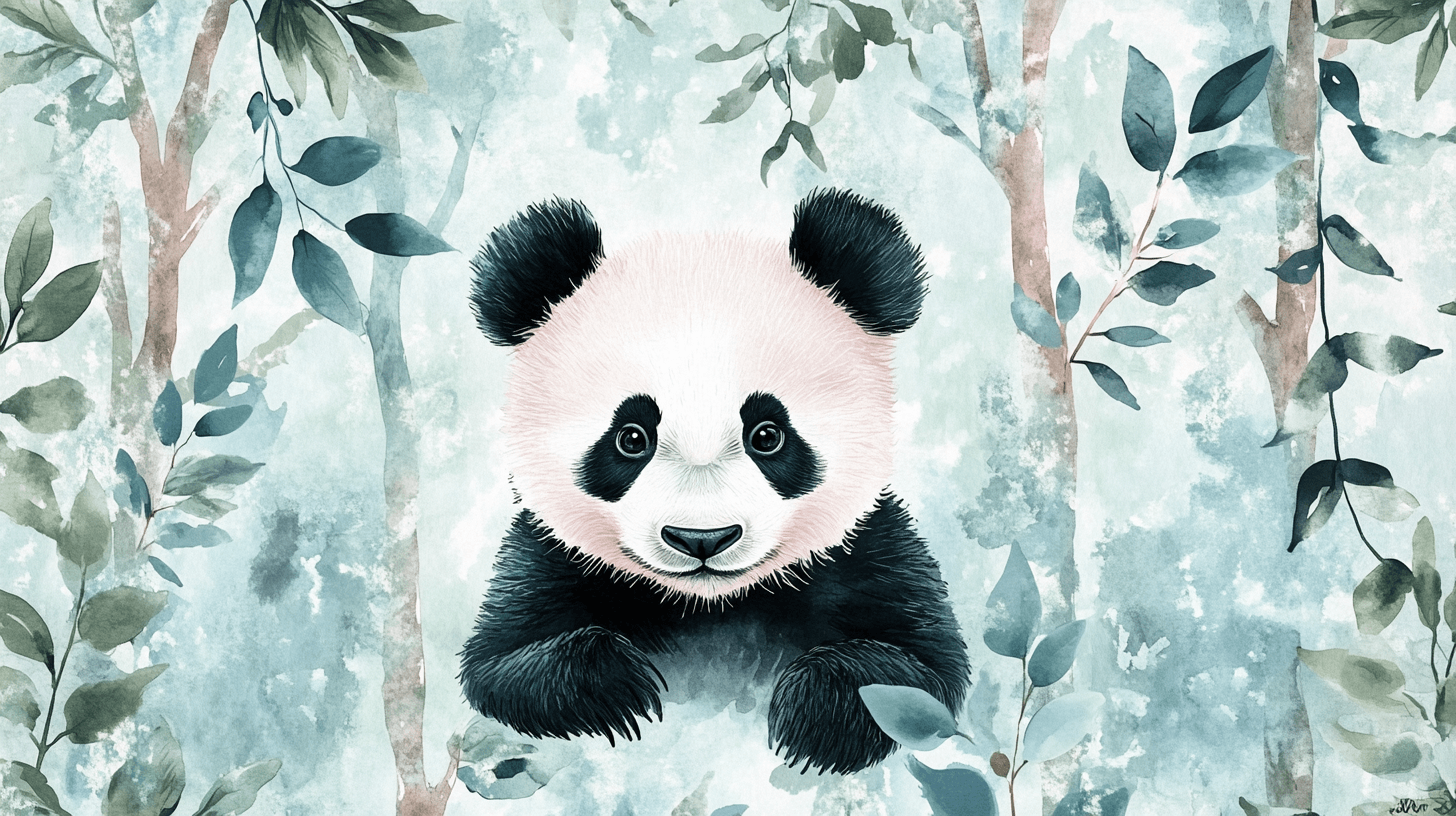 Papier Peint Panda Et Forêt Enchantée