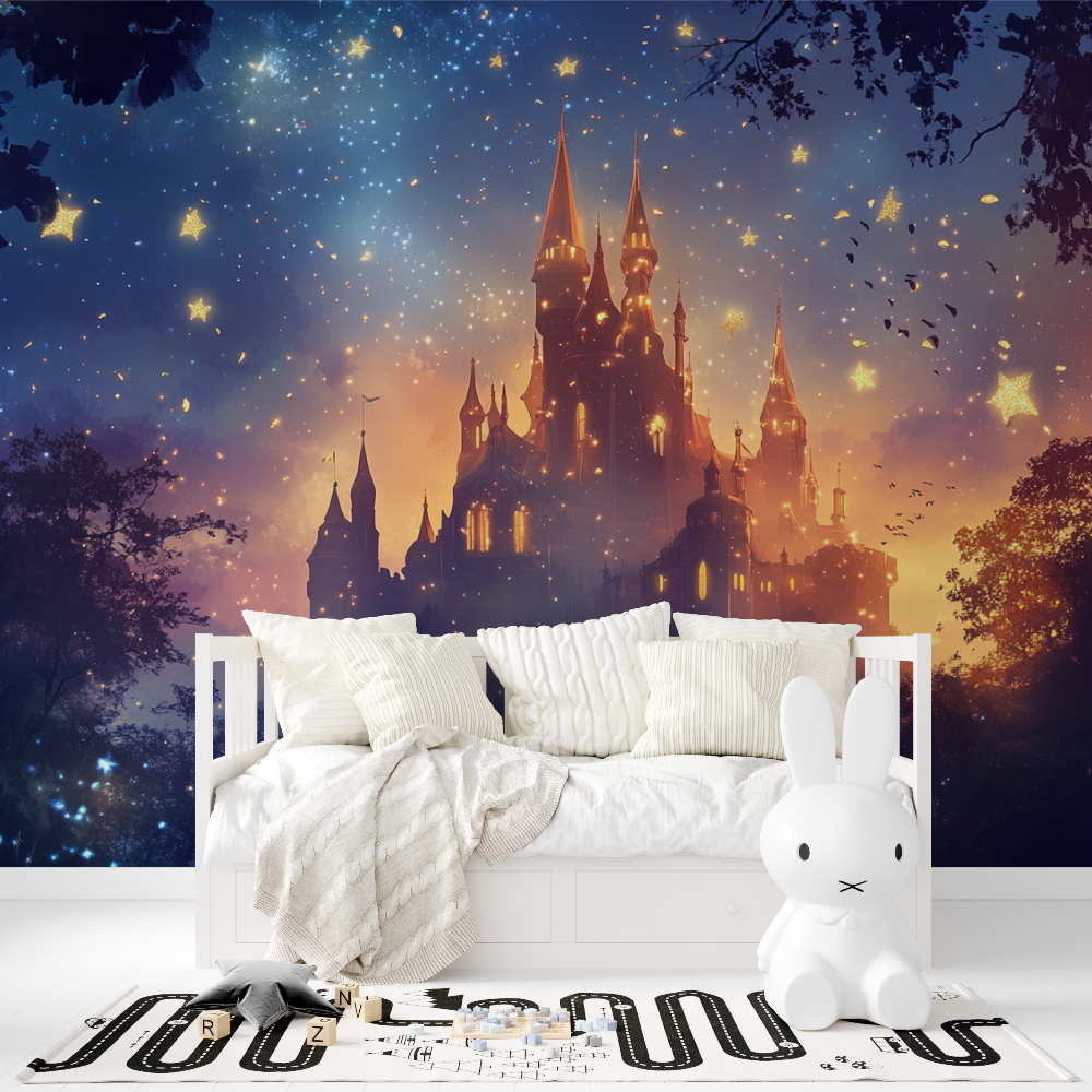 Papier peint princesse chateau des reves tapisserie fille