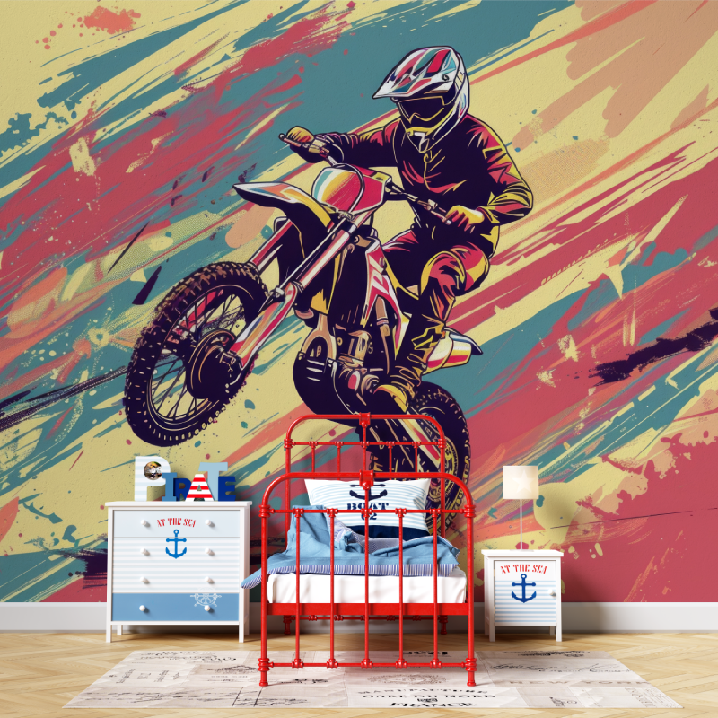 Frise papier peint moto cross garcon567