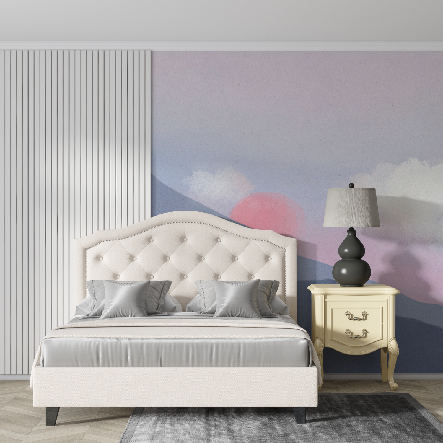 Papier peint aquarelle montagnes design