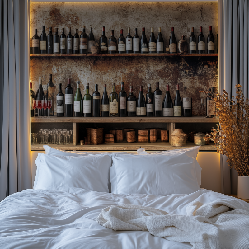 Papier peint trompe loeil cave a vin chambre tendanc