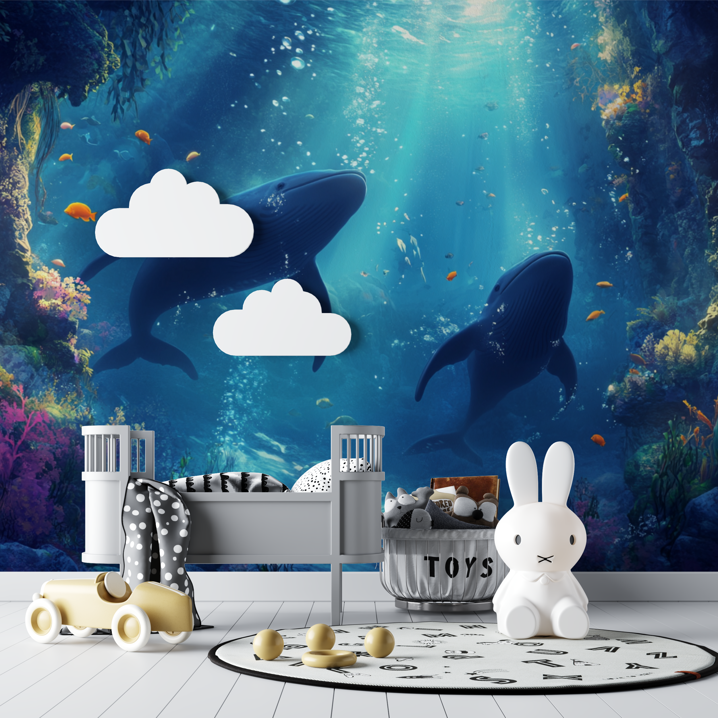 Papier peint marin immersion marine bebe tipi