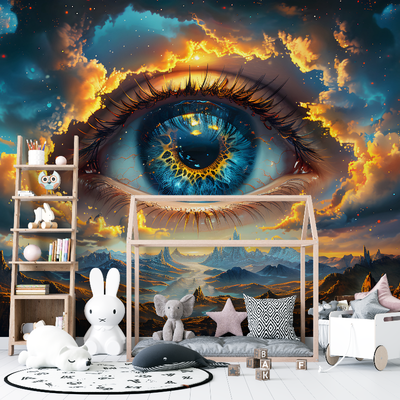 Papier peint salon 3d espace 12