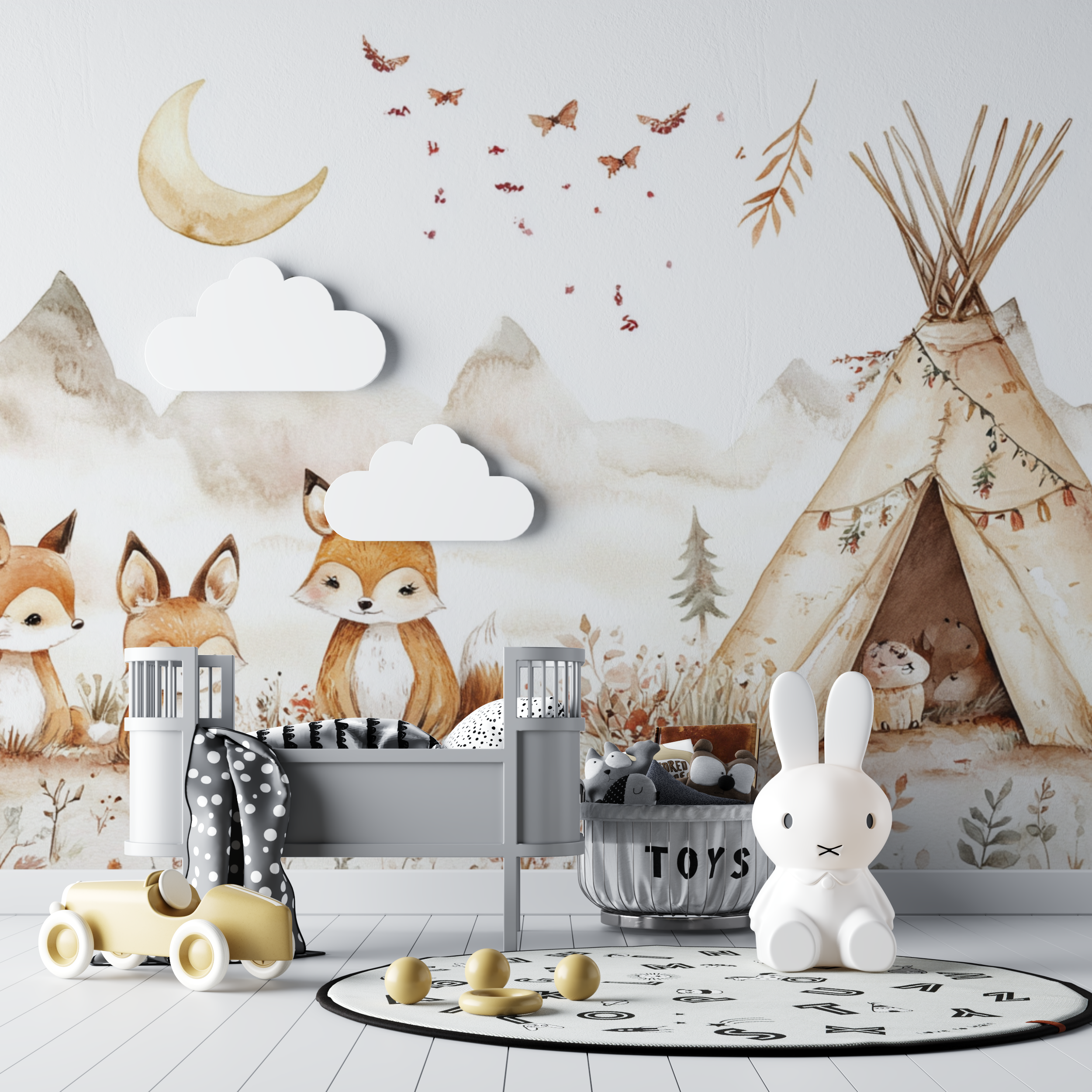 Papier peint bebe tipi tapisserie bebe tipi
