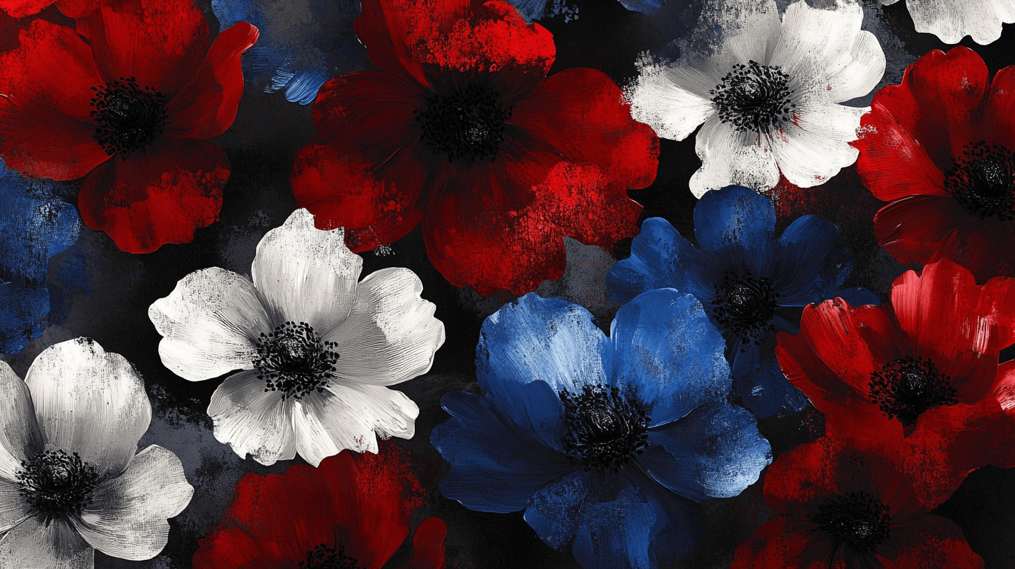 Papier Peint Fleur Fond Noir