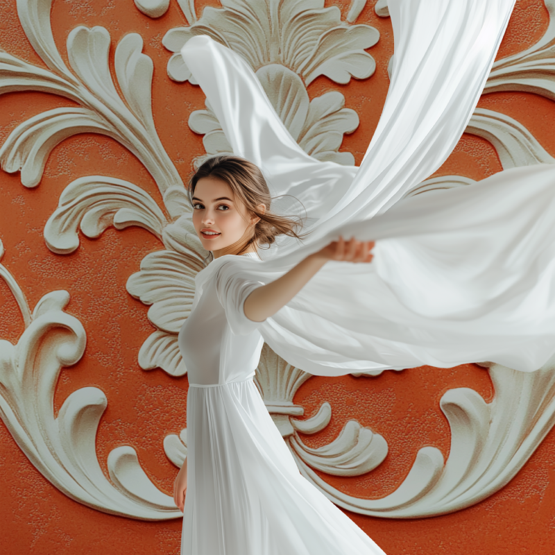 Papier peint vintage orange casto modele