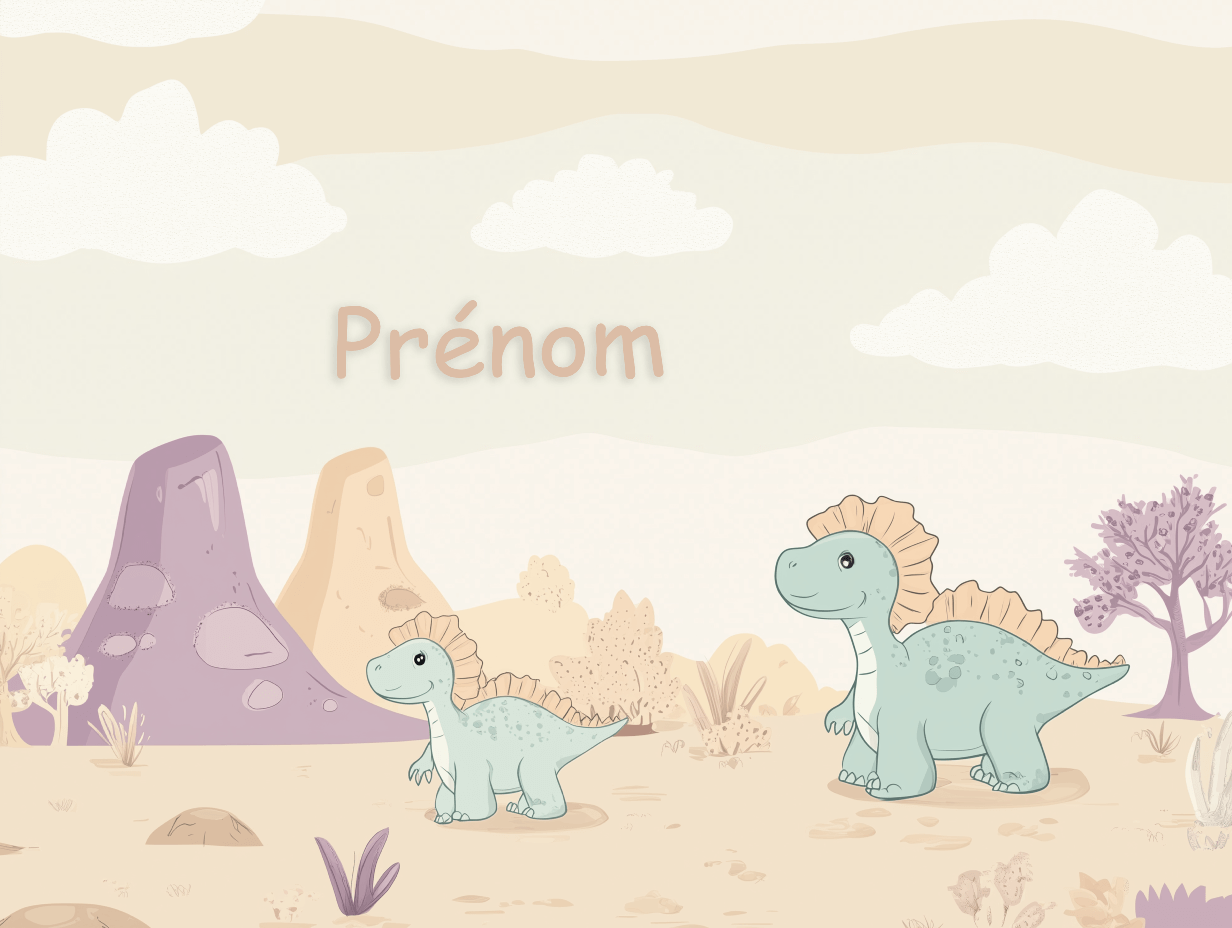 Papier Peint Prénom Bébé Dinosaures