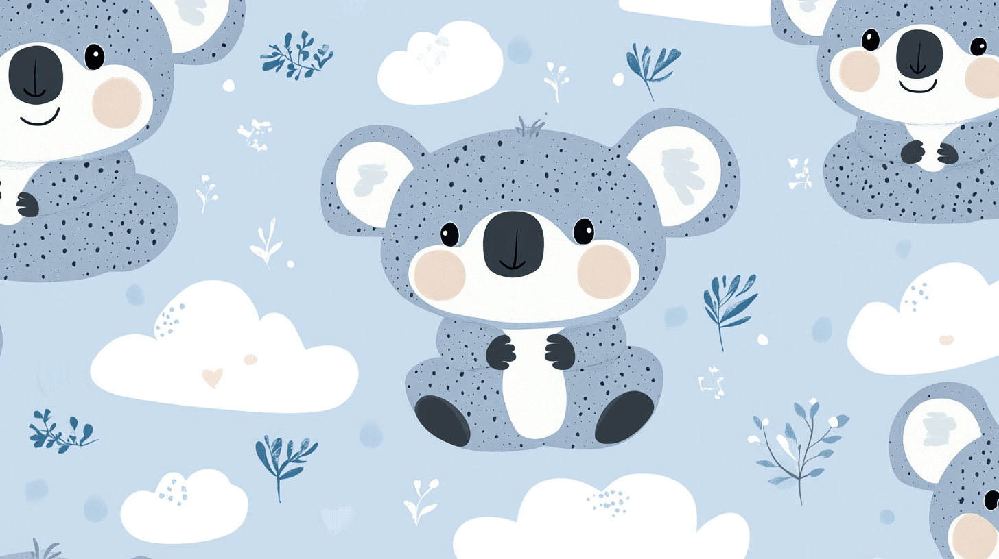 Papier Peint Koala Caché Dans Un Nuage