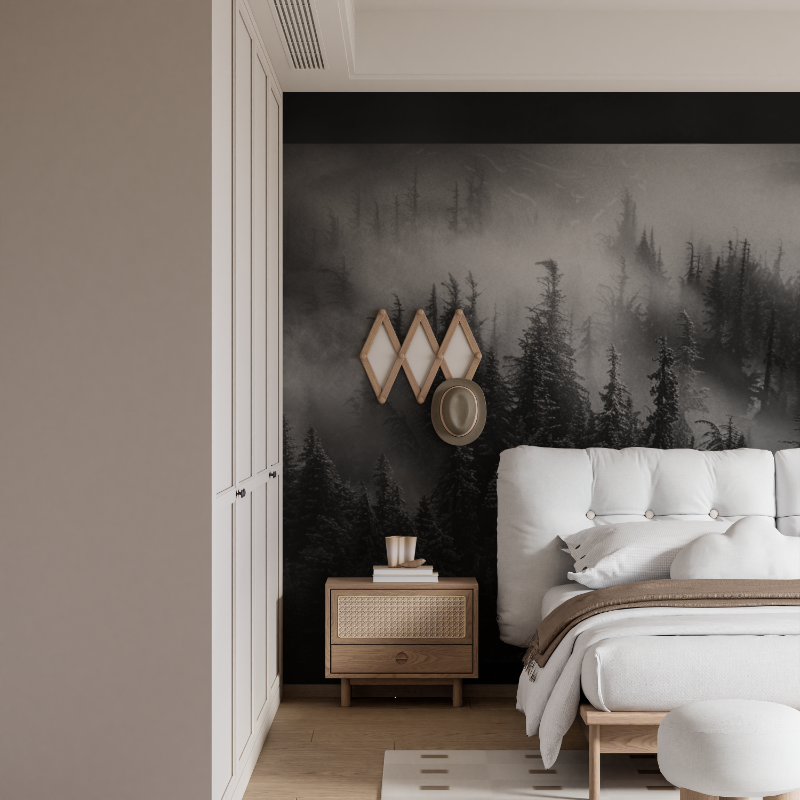 Papier peint brume mystique mountain mural