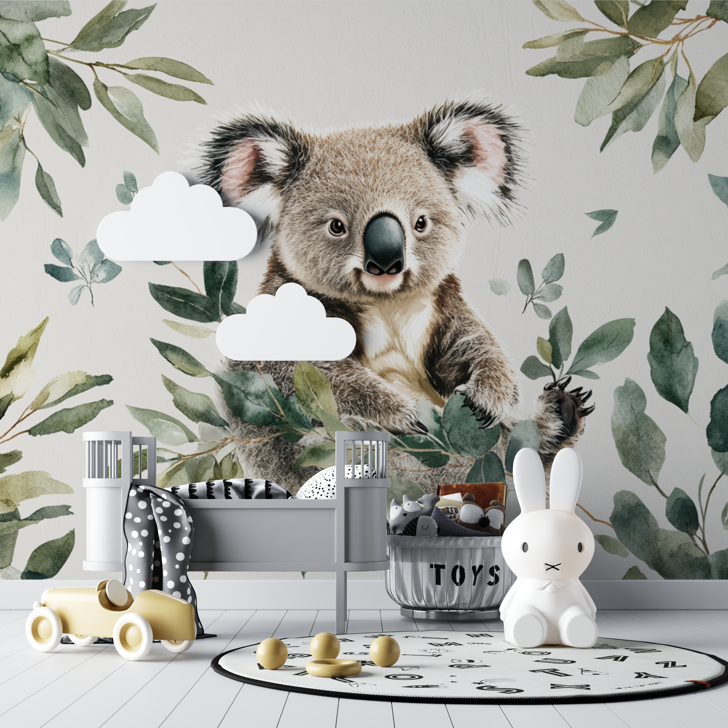 Papier peint koala qui seveille doucement bebe tipi
