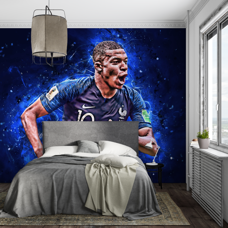 Papier peint chambre garcons 10 ans foot mbappe piece ados
