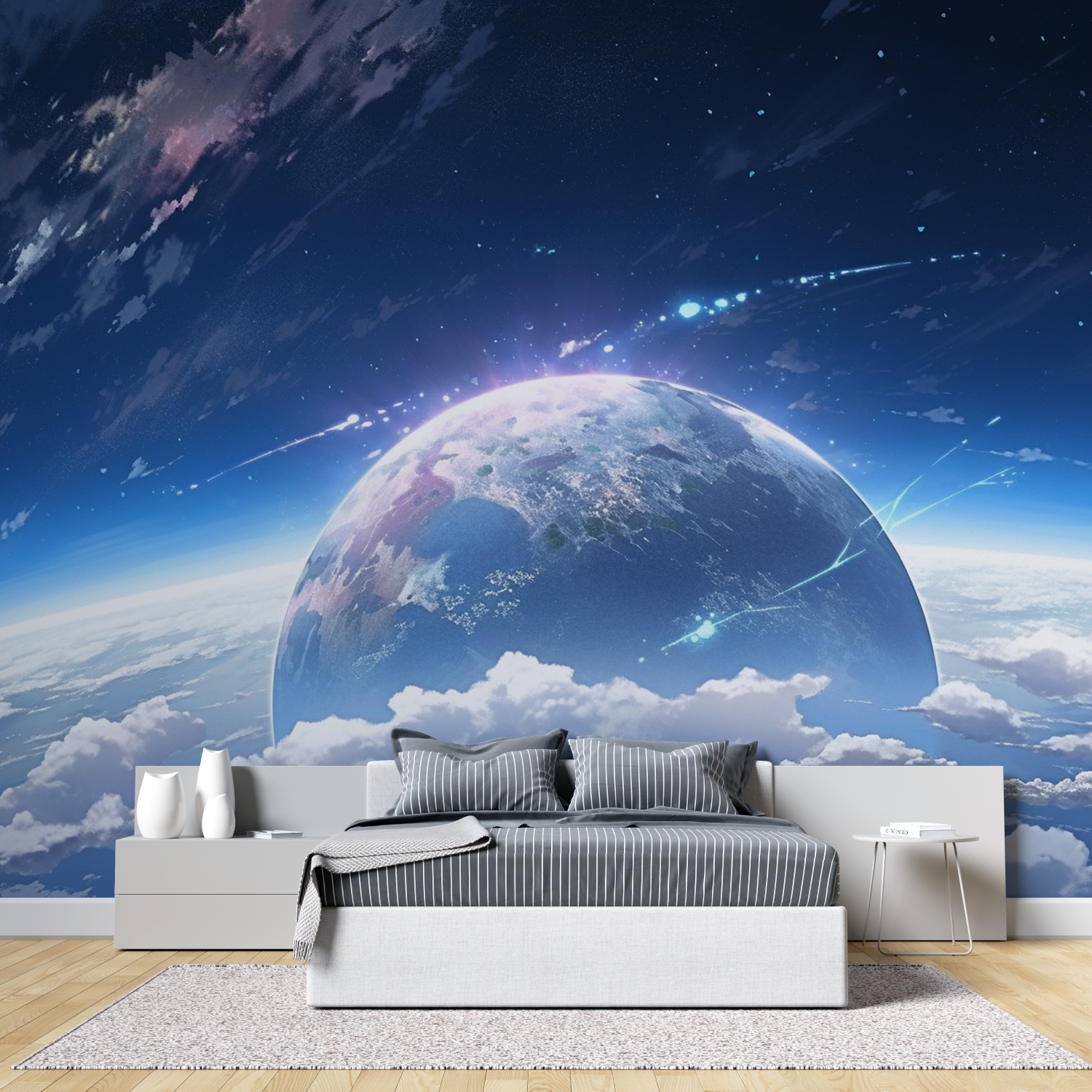 Papier peint theme espace adulte tete de lit