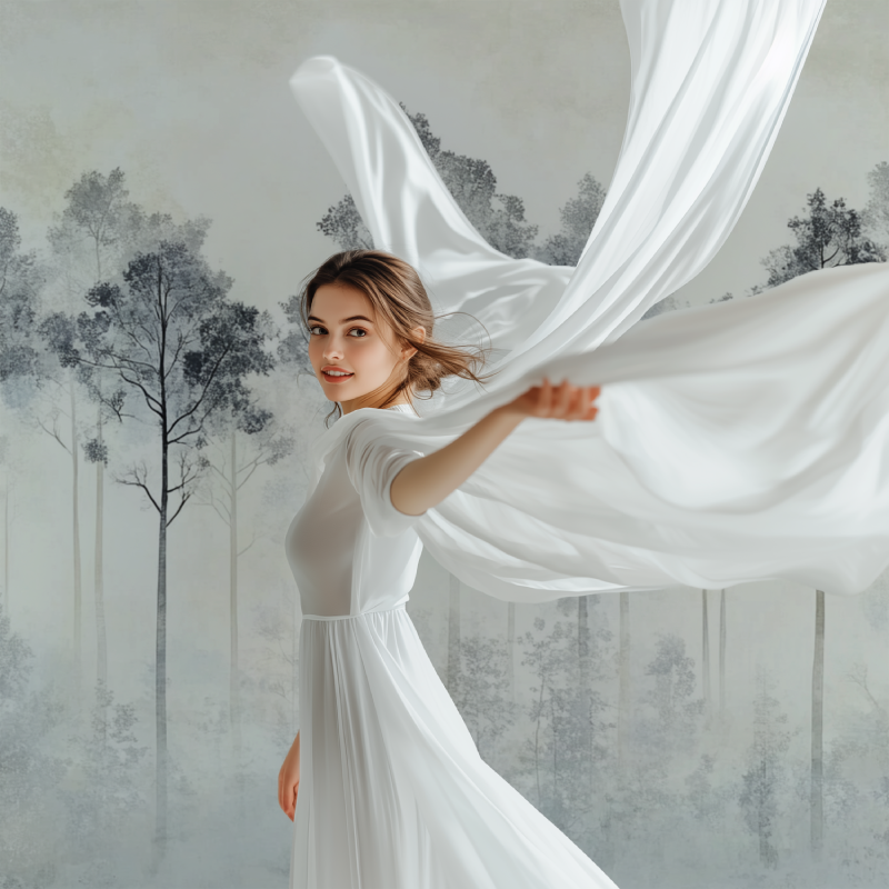 Papier peint arbre gris modele