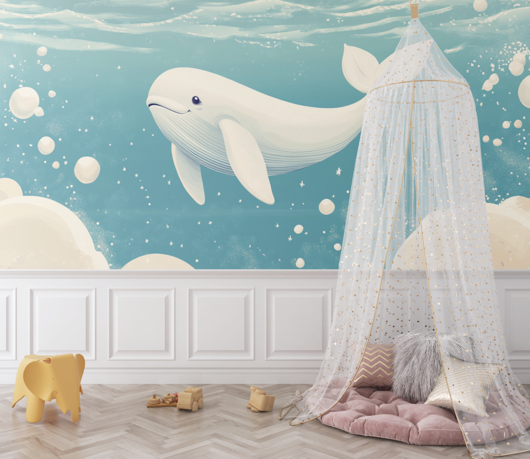 Papier peint baleine bebe bebe