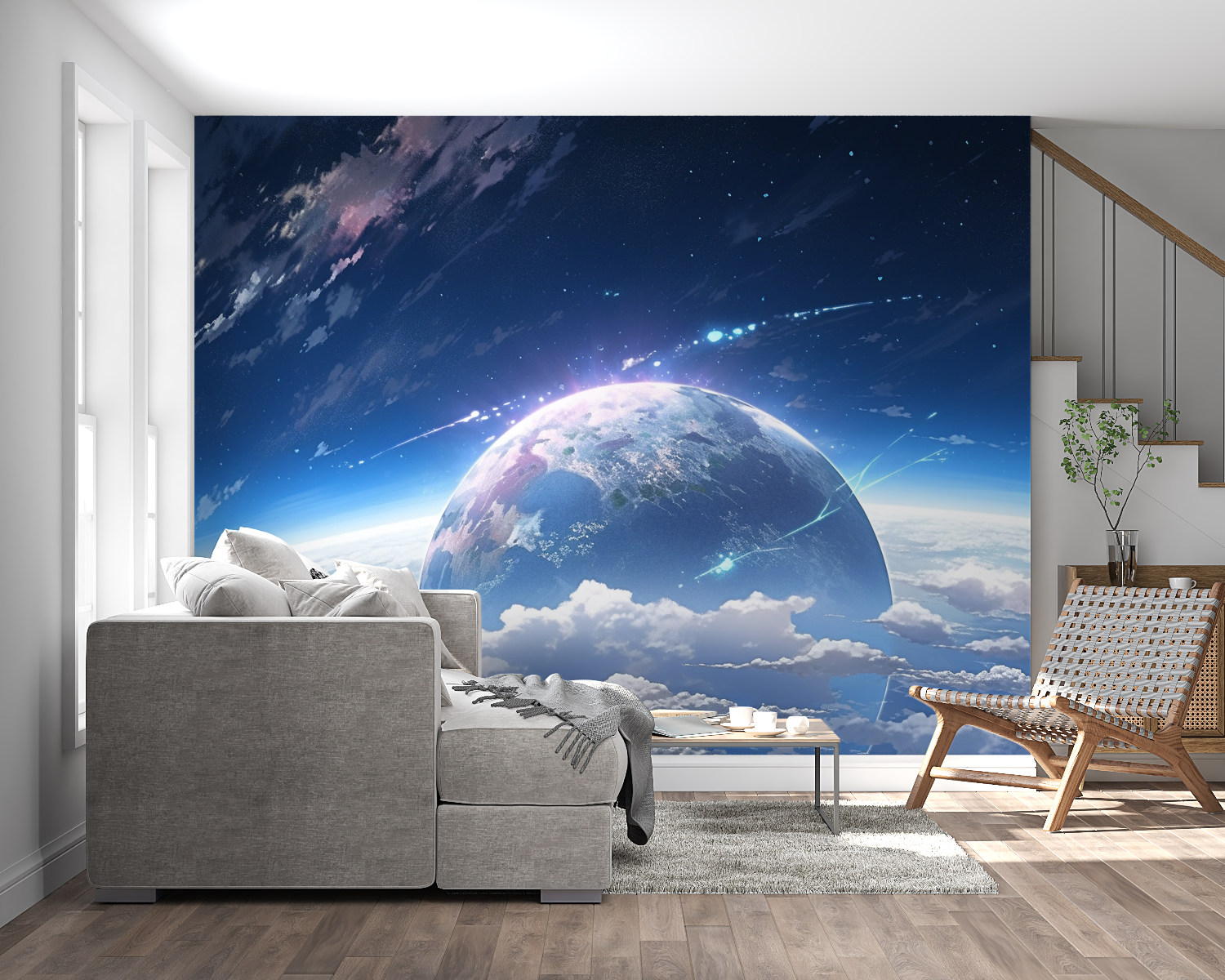 Papier peint theme espace adulte panoramique mural