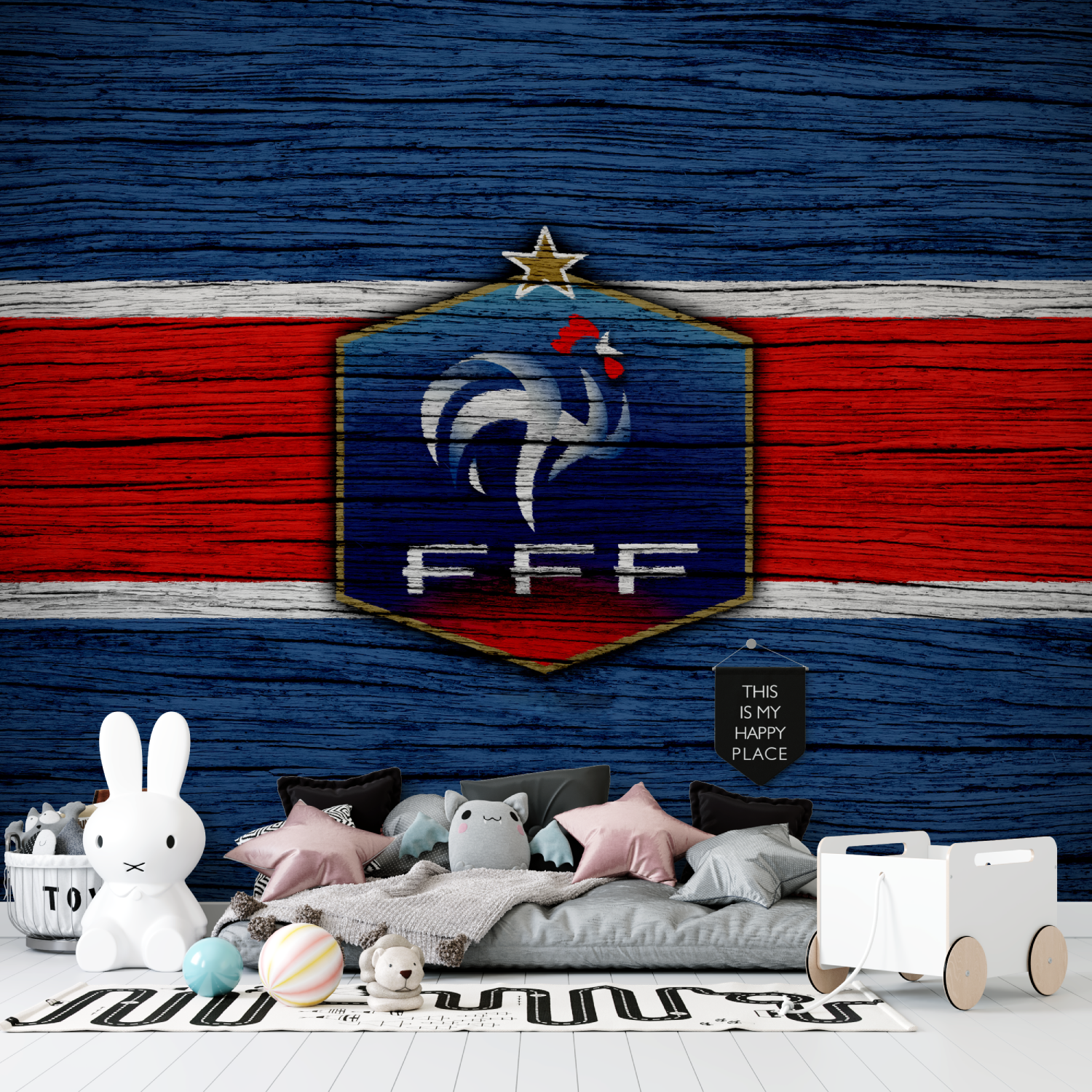 Papier peint equipe de france foot tapisserie garcon