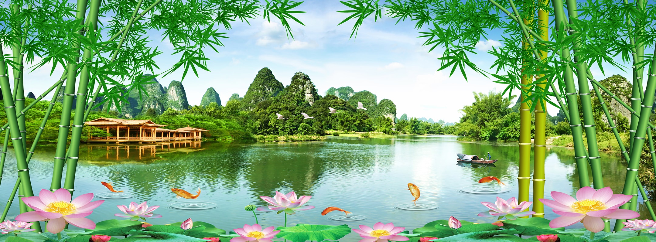 Aangepaste muurschildering behang bergwater natuurlijk landschap foto achtergrond muurschilderingen woonkamer bank tv achtergrond papier 3D