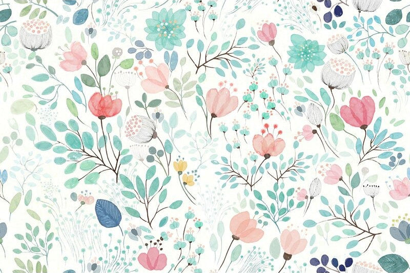 Papier Peint Fleuri Multicolore
