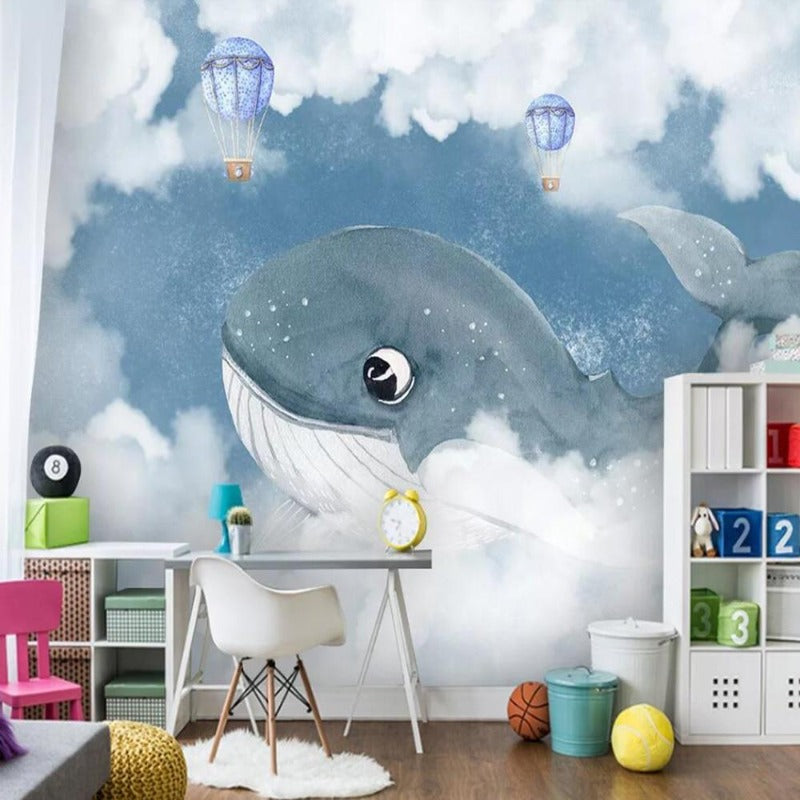 Marine Behang <br/> Wolk van katoenwalvis