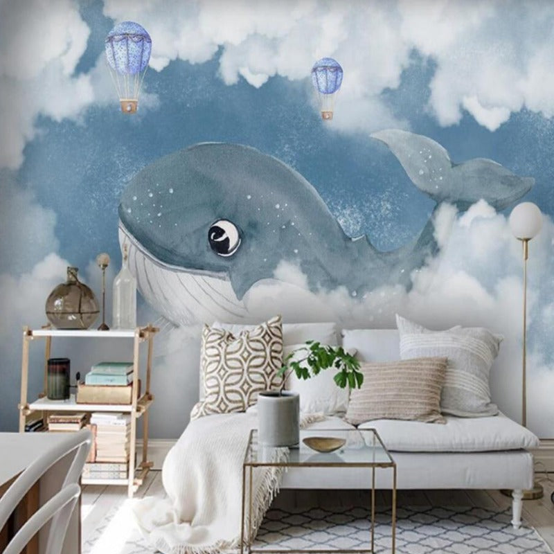 Marine Behang <br/> Wolk van katoenwalvis