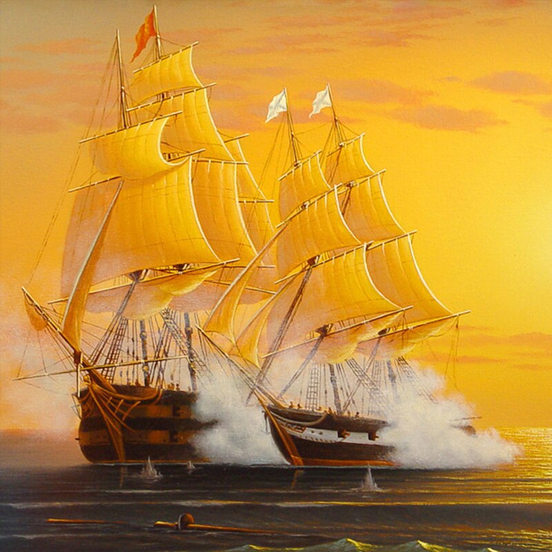 Custom 3D Mural Wallpaper Oil Painting Sailboat Smooth