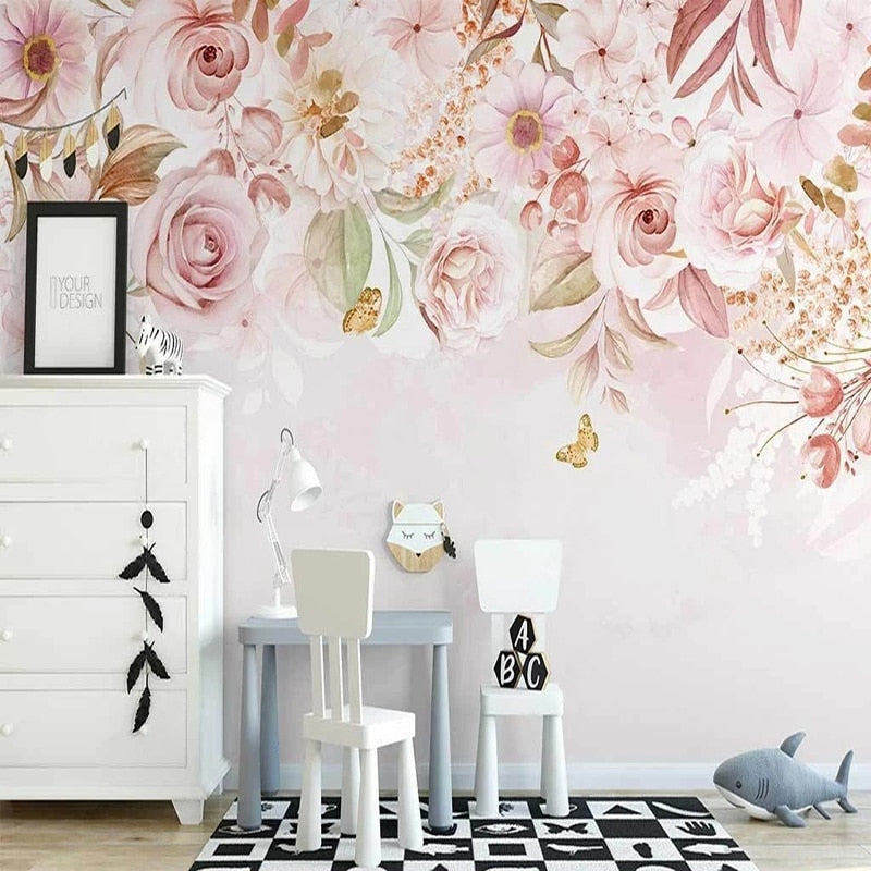 Bloemenbehang <br/> Delicate roze knoop