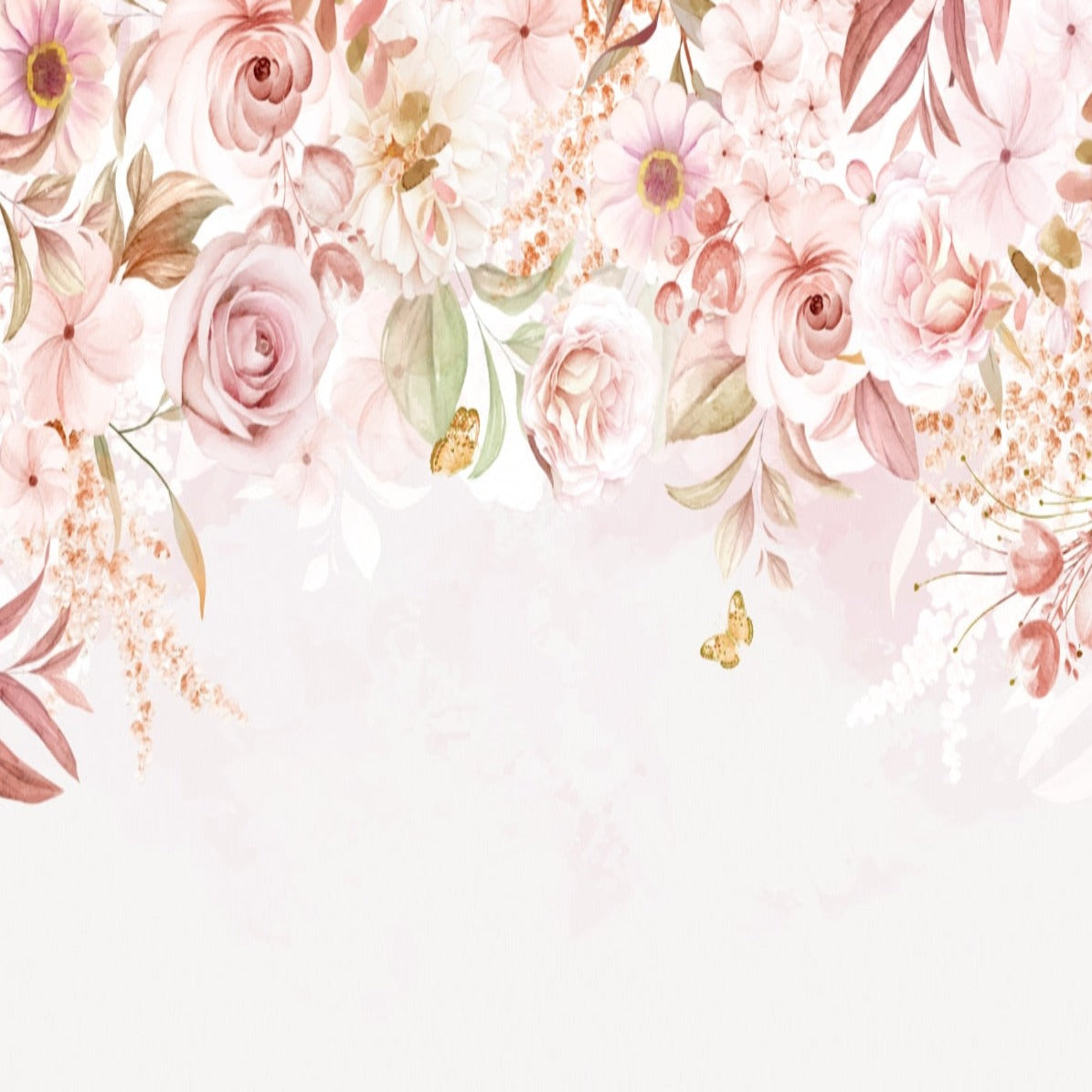 Bloemenbehang <br/> Delicate roze knoop