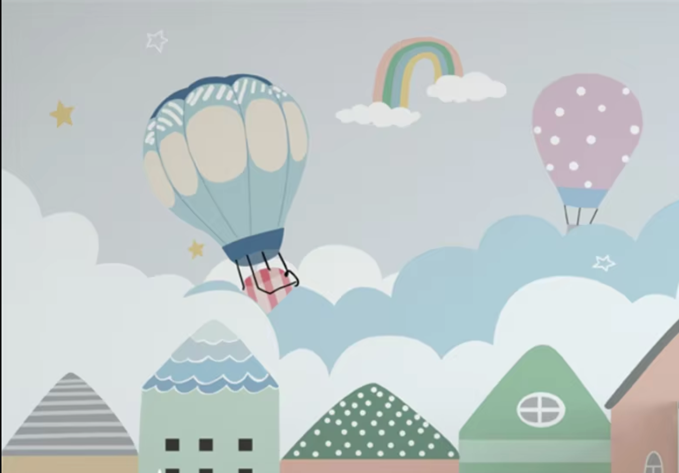 Babykamerdecoratie met wolkenthema