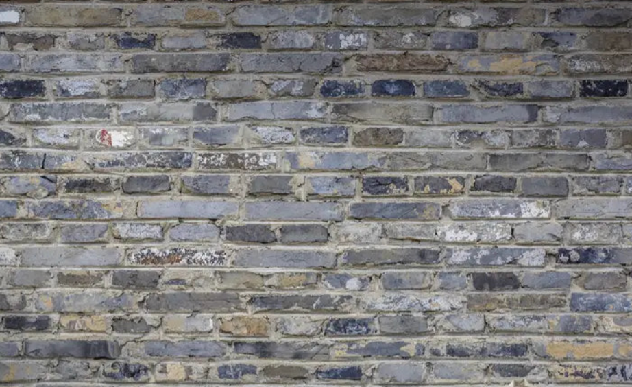 Grijs blauw bakstenen behang