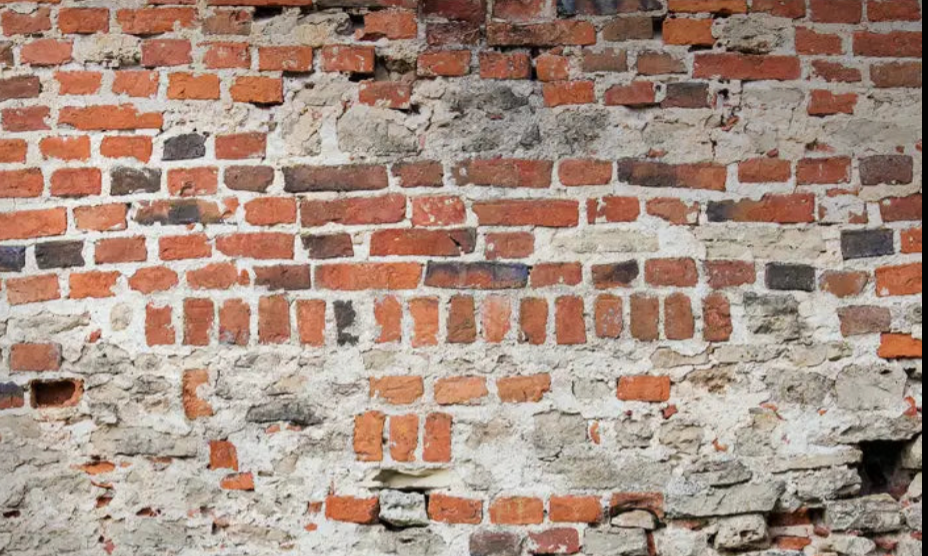 Oude bakstenen behang