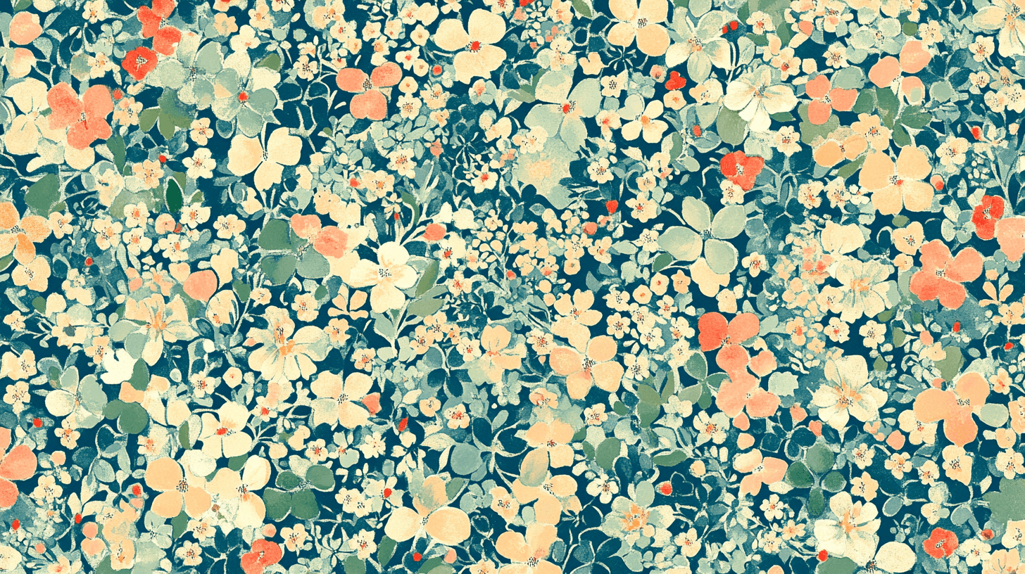 Papier Peint Vintage Fleurs